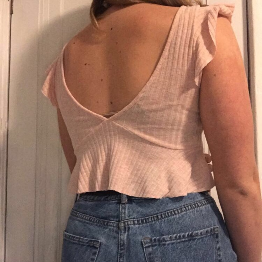 Pink Ruffle Crop Top - Picture 2 of 2